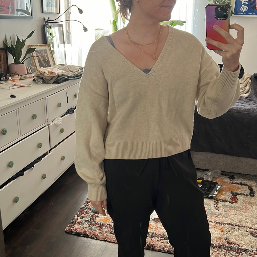 H&M Wool Deep V Neck Sweater